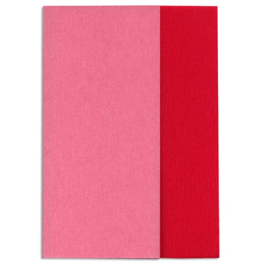 Gloria Doublette Double Sided Crepe Paper from Germany ~ Bright Red and Strawberry Pink